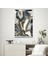 Gümüş Aynalı Pleksi Çerçeveli Modern Siyah Beyaz Gri Mermer Desenli Soyut Çizim Tablo 1