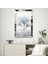 Gümüş Aynalı Pleksi Çerçeveli Minimalist Beyaz Yapraklı Soyut Çizim Tablo 1