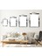 Gümüş Aynalı Pleksi Çerçeveli Modern Gri Sarı Çiçek Desenli Soyut Çizim Tablo 3