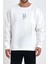 Scorpio Akrep Burç Baskılı Beyaz Unisex Kadın Erkek Pamuklu Sweatshirt CU375 1