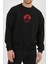 Catzilla Kedi Baskılı Siyah Unisex Kadın Erkek Pamuklu Sweatshirt CU370 1