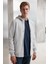 Core Erkek Fermuarlı Yüksek Yaka Kapüşonlu Kordonlu Içi Polarlı Açık Gri Sweatshirt 5