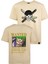 Regülar Fit Erkek Tişört Önü ve Arkası Nakış Detaylı Bej Tişört Zoro Anime Erkek T-Shirt 1