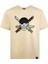 Regülar Fit Erkek Tişört Önü ve Arkası Nakış Detaylı Bej Tişört Zoro Anime Erkek T-Shirt 4