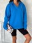 V Yaka Kapuşonlu 3 Iplik Basic Sweatshirt 4