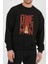 One Punch Man Saitama Anime Baskılı Siyah Unisex Kadın Erkek Pamuklu Sweatshirt CU394 1