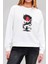 Japon Ejderha Baskılı Beyaz Unisex Kadın Erkek Pamuklu Sweatshirt CU300 1