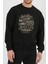 Motorcu Baskılı Siyah Unisex Kadın Erkek Pamuklu Sweatshirt CU335 2