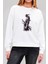 One Piece Zoro Samuray Baskılı Beyaz Unisex Kadın Erkek Pamuklu Sweatshirt CU298 2
