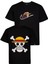Basic Unisex Pamuklu Tişört Loose Fit Siyah Full Işlemeli Luffy Anime Nakış Baskılı Tişört 1