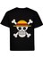 Basic Unisex Pamuklu Tişört Loose Fit Siyah Full Işlemeli Luffy Anime Nakış Baskılı Tişört 5