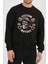 Motorcu Kuru Kafa Baskılı Siyah Unisex Kadın Erkek Pamuklu Sweatshirt CU291 1