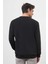 Erkek Siyah Trend Bisiklet Yaka Sweat-Shirt 5
