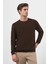Erkek Kahve Trend Bisiklet Yaka Sweat-Shirt 1