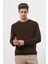 Erkek Kahve Trend Bisiklet Yaka Sweat-Shirt 2