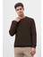 Erkek Kahve Trend Bisiklet Yaka Sweat-Shirt 3