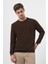 Erkek Kahve Trend Bisiklet Yaka Sweat-Shirt 4