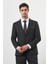 Erkek Siyah Basic Jakar Desen Slim Fit Sivri Yaka Takım Elbise 3