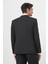 Erkek Siyah Basic Jakar Desen Slim Fit Sivri Yaka Takım Elbise 5