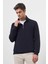 Erkek Lacivert Trend Dik Yaka Sweat-Shirt 2