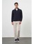 Erkek Lacivert Trend Dik Yaka Sweat-Shirt 5