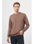 Erkek Kahve Basic Bisiklet Yaka Sweat-Shirt 1