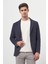 Erkek Lacivert Örme Slim Fit Torba Cep Mono Yaka Spor Ceket 2