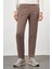 Erkek Kahve Pamuk Yan Cep Slim Fit Chino Pantolon 4