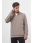 Erkek Gri Fermuarlı Bato Yaka Sweat-Shirt 2