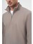 Erkek Gri Fermuarlı Bato Yaka Sweat-Shirt 4