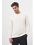 Erkek Kremrengi Basic Dynamic Fit Bisiklet Yaka Sweet Shirt 1