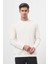 Erkek Kremrengi Basic Dynamic Fit Bisiklet Yaka Sweet Shirt 2