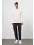 Erkek Kremrengi Basic Dynamic Fit Bisiklet Yaka Sweet Shirt 5