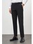 Erkek Siyah Poliviskon Basic Düz Desen Slim Fit Classic Pantolon 1