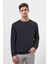 Erkek Lacivert Basic Bisiklet Yaka Sweat-Shirt 1