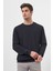 Erkek Lacivert Basic Bisiklet Yaka Sweat-Shirt 4