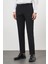 Erkek Siyah Poliviskon Basic Düz Desen Slim Fit Classic Pantolon 4