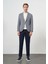 Erkek Indigo Örme Trend Slim Fit Mono Yaka Ceket 4