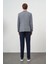 Erkek Indigo Örme Trend Slim Fit Mono Yaka Ceket 5