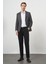 Erkek Füme Poliviskon Slim Fit Mono Yaka Klasik Ceket 3