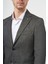 Erkek Füme Poliviskon Slim Fit Mono Yaka Klasik Ceket 4