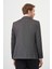 Erkek Füme Poliviskon Slim Fit Mono Yaka Klasik Ceket 5