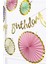 Makaron Renkler Gold Yaldızlı Yelpaze Süs Seti 6lı Gold Happy Birthday Bannerlı Paket 2