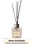 Bebek Pudrası Çubuklu Oda Kokusu Bambu Kokusu Kare Şişe Baby Powder Reed Diffuser 100ml 1