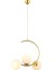 Ladre 3lü Beyaz Camlı Gold Modern Sarkıt, Mutfakyatak Odası Salon Avize 2