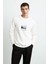 Wınston Erkek Regular Fit Tablo Baskılı Ekru Sweatshirt 4