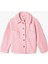 Oversize Peluş Uzun Kollu Düğmeli Cepli Pembe Kız Çocuk Ceket 5WKG20003AW 2