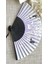 Yelpaze Mor Sakura Çiçekli Kumaş Bambu Yelpaze A509 3