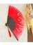 Kırmızı, Beyaz Çiçekli Desenli Bambu Şık Japon Yelpaze Lüks Özel Tasarım 2