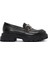 Kadın Siyah Toka Detaylı Deri Maskülen Loafer 24WFD184418 1